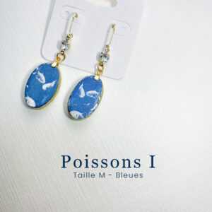 Boucles Poissons I - Taille M - Bleues