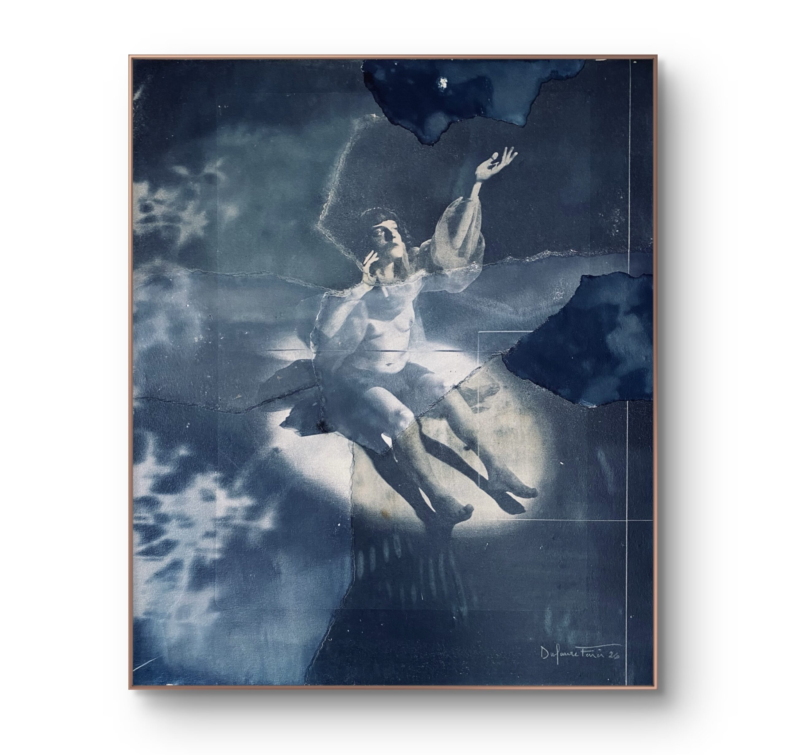 Perdue dans le bleu n°2 - 50x42cm