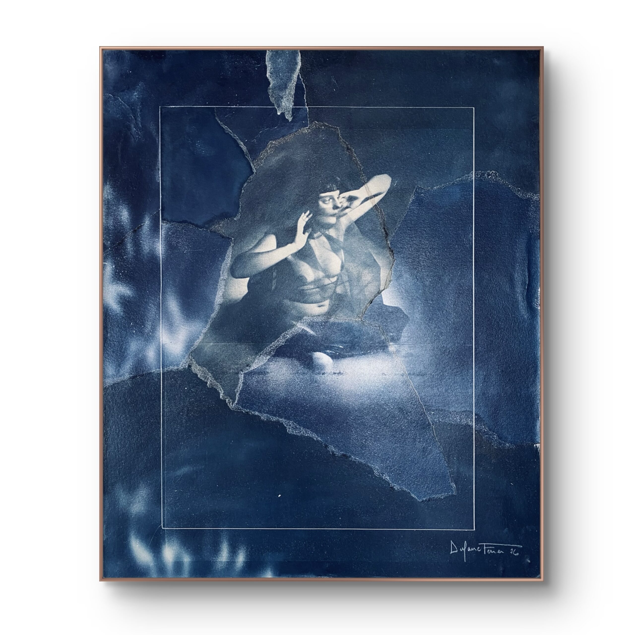 Perdue dans le bleu n°1 - 50x42cm